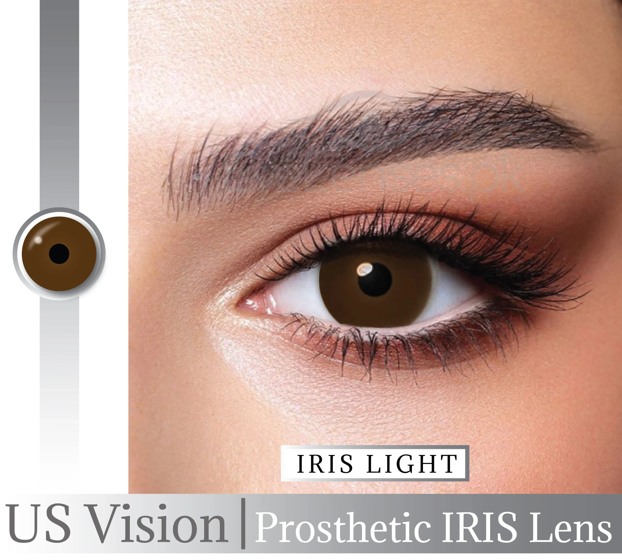 Light Brown Prosthetic/IRIS Lens Us Vision for Damage eye
